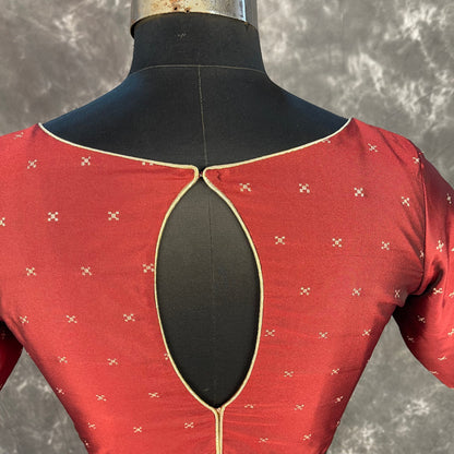 Matargashti Maroon Coloured Silk Ready to Wear Blouse - kapda Tailor