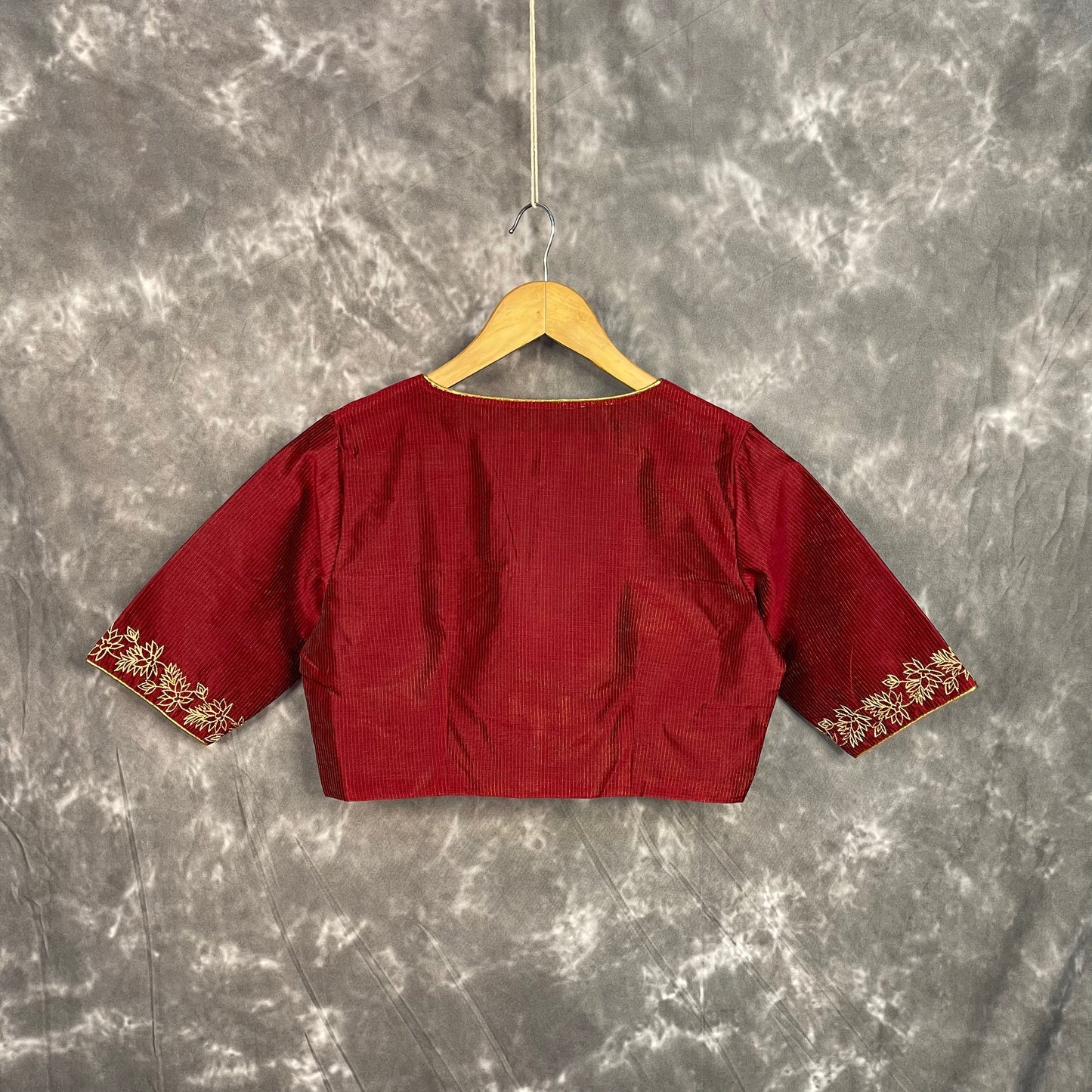 Ehsaas Maroon Coloured Silk Ready to Wear Blouse - kapda Tailor