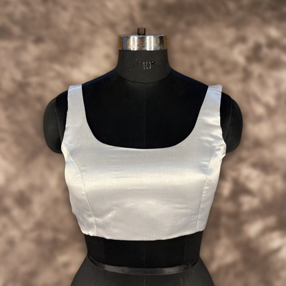 Shades of Stars Silver Coloured Brocket Ready to Wear Blouse - kapda Tailor