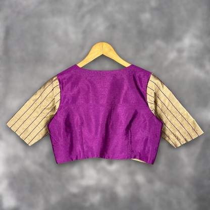 Lavender Love Lavender Coloured Silk & Chanderi Ready to Wear Blouse - kapda Tailor