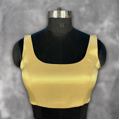 Swarn Vastra Gold Coloured Brocket Ready to Wear Blouse - kapda Tailor