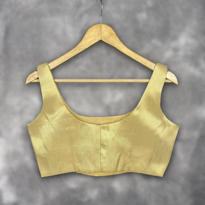 Swarn Vastra Gold Coloured Brocket Ready to Wear Blouse - kapda Tailor