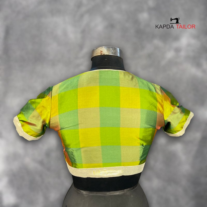Roohani Resham Green Coloured Silk Ready to Wear Blouse - kapda Tailor