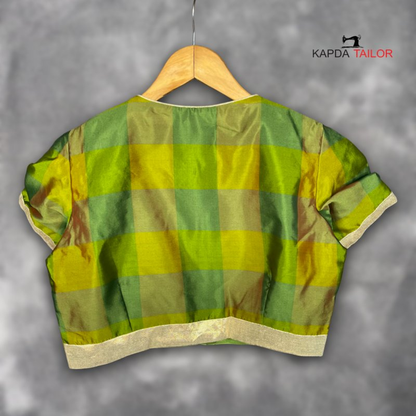 Roohani Resham Green Coloured Silk Ready to Wear Blouse - kapda Tailor
