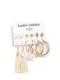 Gold-Polished Alloy Set Of 6 Designer Earrings - The Pari