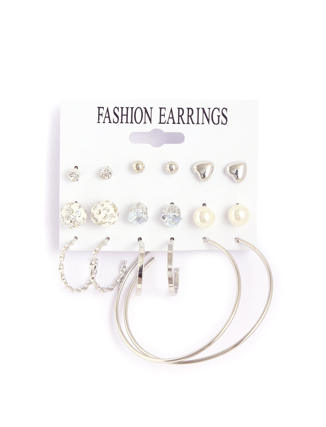 Gold-Polished Alloy Set Of 9 Designer Earrings - The Pari