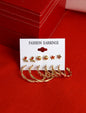 Gold-Polished Alloy Set Of 6 Designer Earrings - The Pari