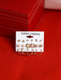 Gold-Polished Alloy Set Of 9 Designer Earrings - The Pari