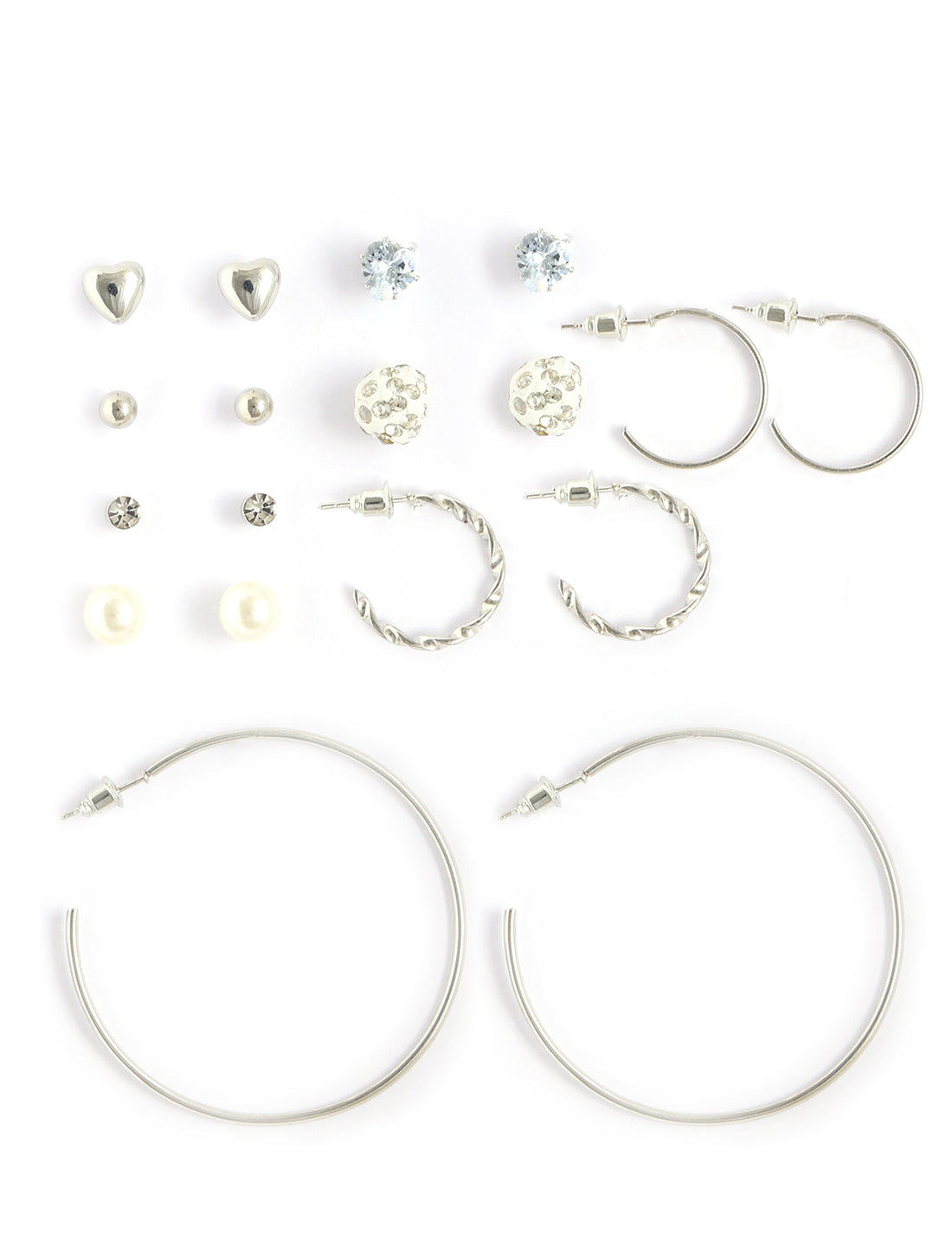 Gold-Polished Alloy Set Of 9 Designer Earrings - The Pari