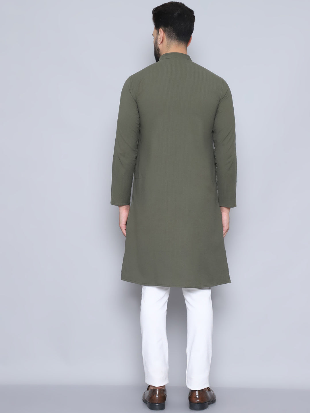 Even Apparels Men's Pure Cotton Green Kurta