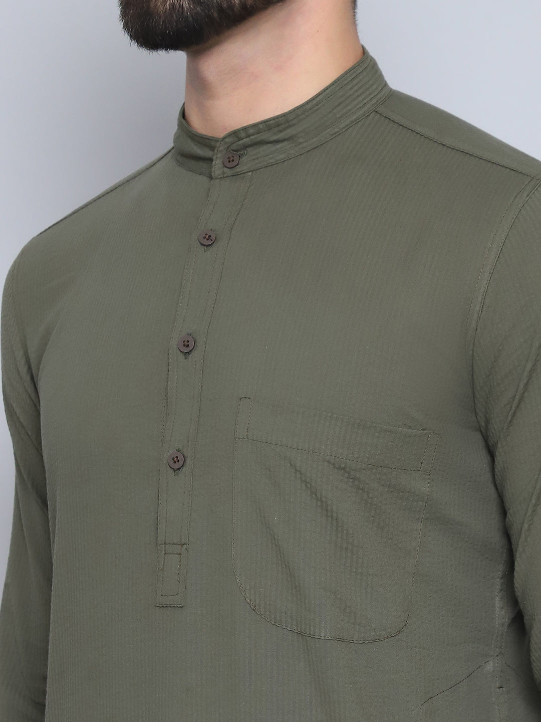 Even Apparels Men's Pure Cotton Green Kurta