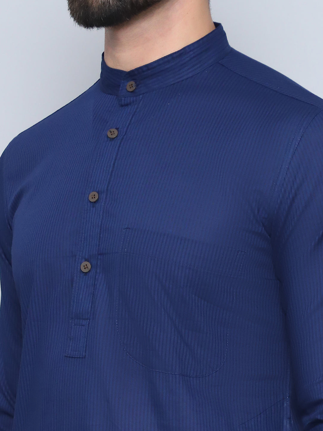 Even Apparels Men's Pure Cotton Blue Kurta