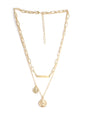 Gold-Polished Alloy Layered Designer Short Necklace - The Pari