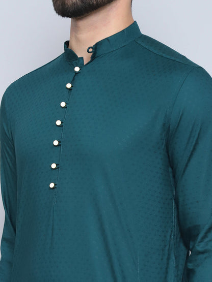Even Apparels Men's Loop Button Green Kurta