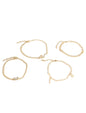Gold-Polished Alloy Designer Charm Bracelet Set - The Pari