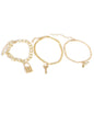 Gold-Polished Alloy Gold Charm Bracelet Set - The Pari
