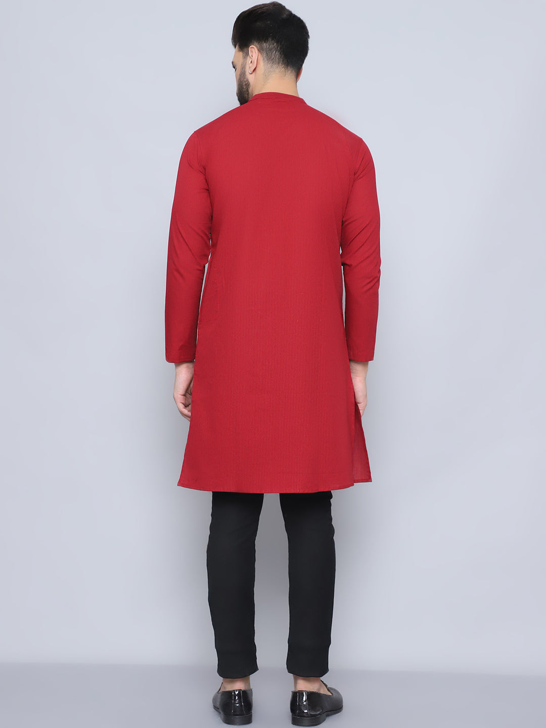 Even Apparels Men's Pure Cotton Maroon Sherwani Kurta