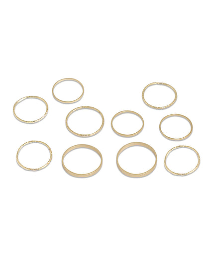 Gold-Polished Alloy Stylish Contemporary Stackable Ring - The Pari