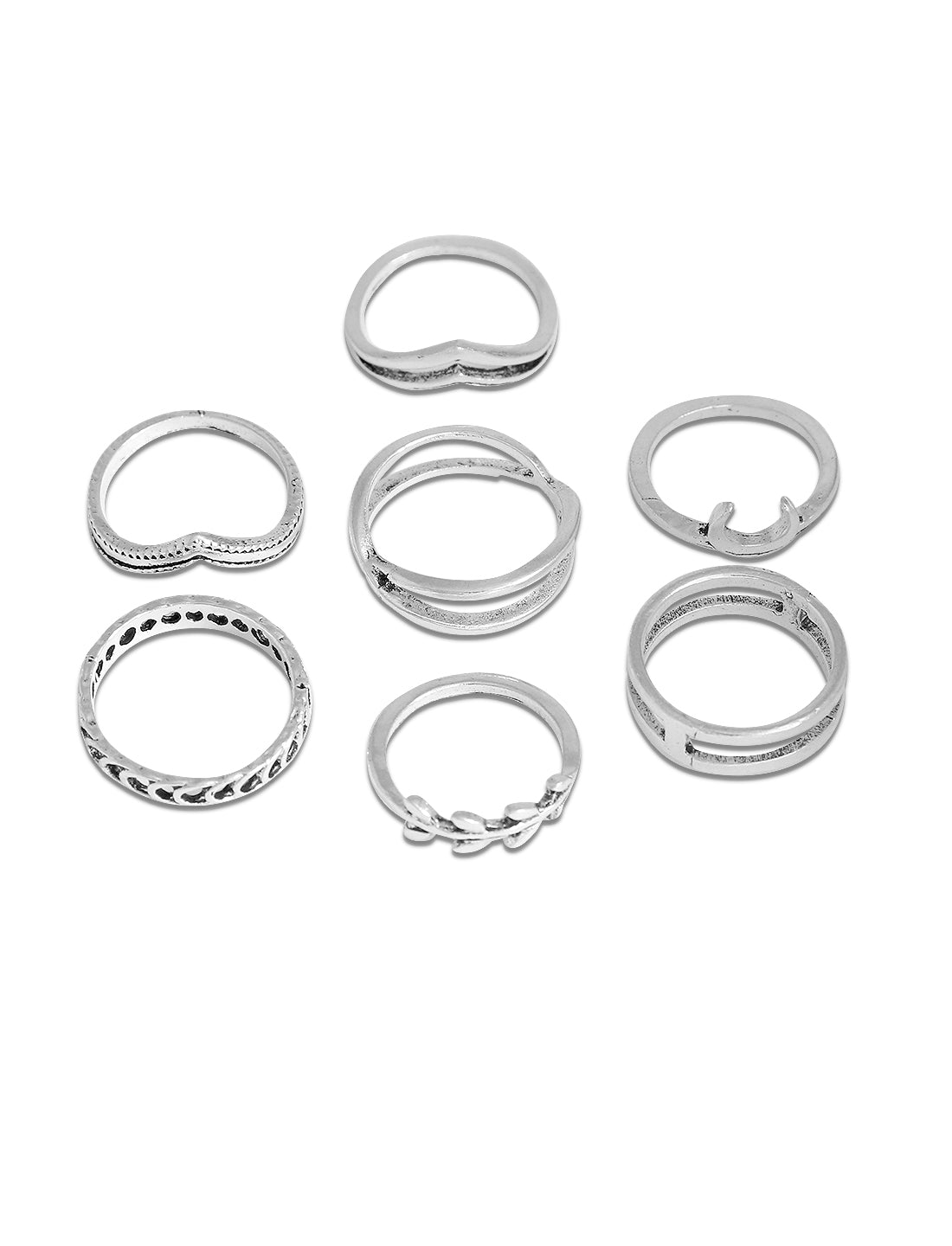 Silver-Plated Alloy Stylish Contemporary Stackable Ring - The Pari