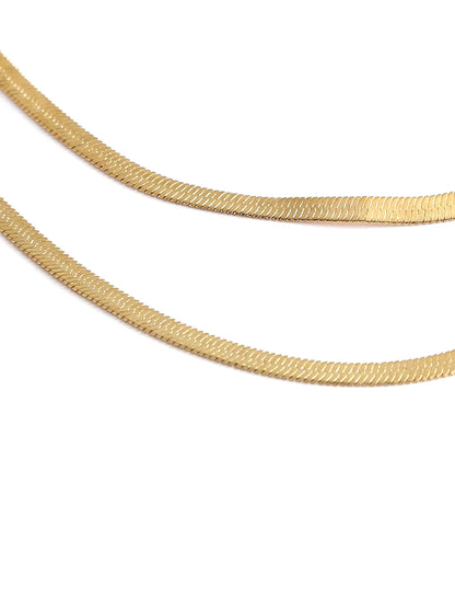 Gold-Polished Alloy Layered Designer Short Necklace - The Pari