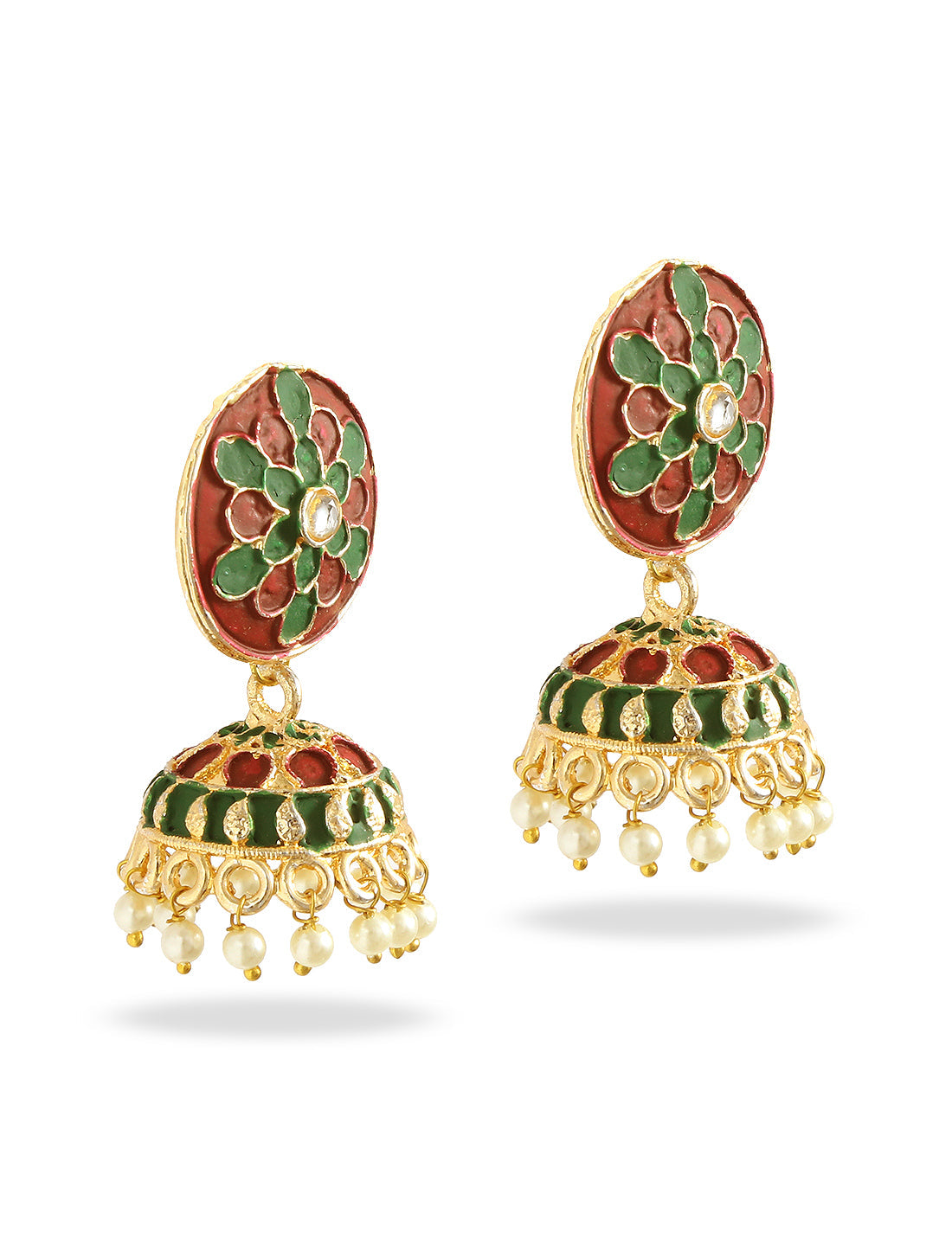 Gold-Polished Alloy Diva Look Stylish Contemporary Earrings - The Pari