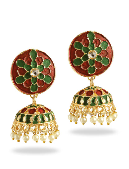 Gold-Polished Alloy Diva Look Stylish Contemporary Earrings - The Pari