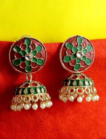Gold-Polished Alloy Diva Look Stylish Contemporary Earrings - The Pari