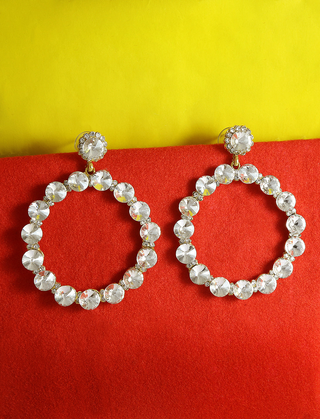 Gold-Polished Alloy Diva Look Stylish Contemporary Earrings - The Pari