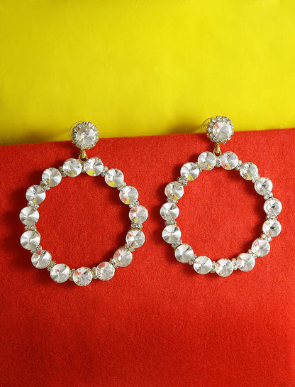 Gold-Polished Alloy Diva Look Stylish Contemporary Earrings - The Pari