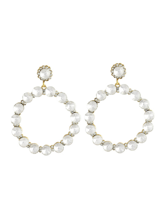 Gold-Polished Alloy Diva Look Stylish Contemporary Earrings - The Pari