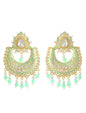 Gold-Polished Alloy Blue Golden Hoop Jhumki Earrings - The Pari