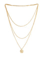 Gold-Polished Alloy Tripple Chain Necklace - The Pari