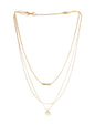 Gold-Polished Alloy Designer Embossed Double Layer Necklace - The Pari