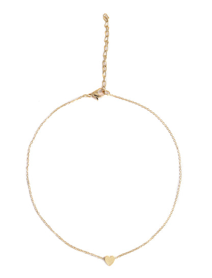 Gold-Polished Alloy Denty Look Heart Necklace - The Pari