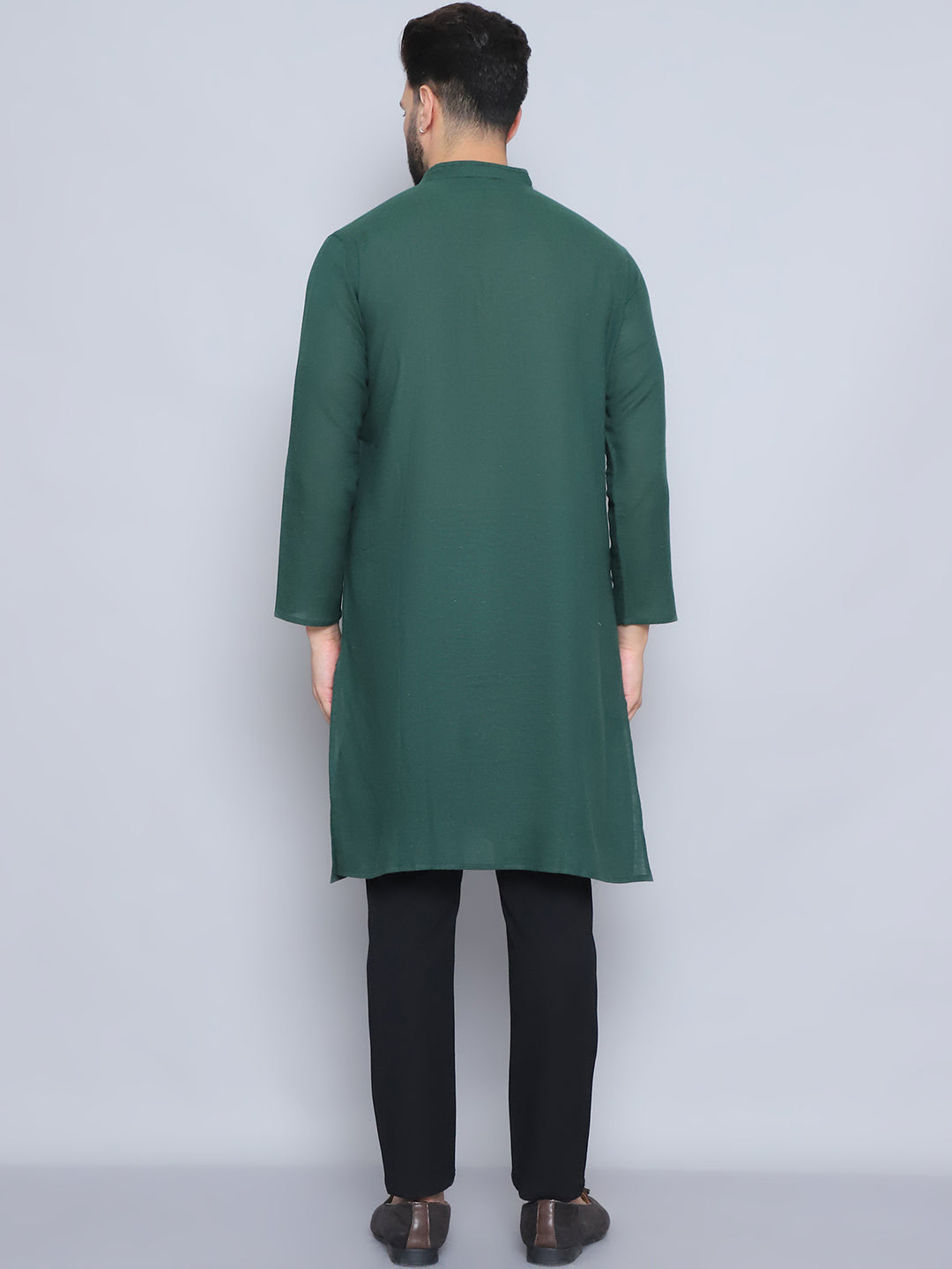 Even Apparels Men's Pure Cotton Green Kurta