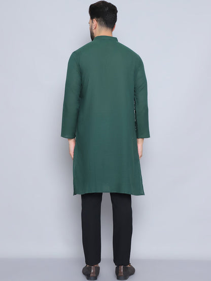 Even Apparels Men's Pure Cotton Green Kurta
