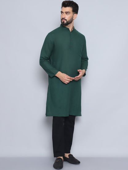 Even Apparels Men's Pure Cotton Green Kurta