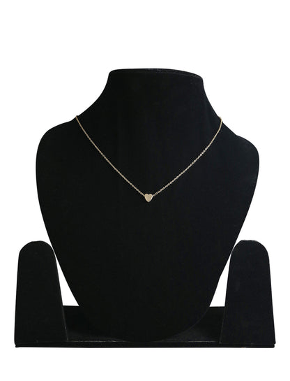 Gold-Polished Alloy Denty Look Heart Necklace - The Pari