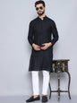 Even Apparels Men's Pure Cotton Black Kurta