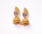 Gold-Polished Alloy Enamel & Stone Studded Jhumki Earrings - The Pari