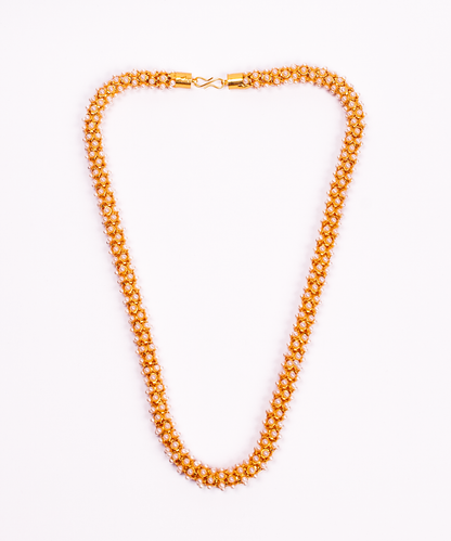 Gold-Polished Alloy Pearl Studded Chain Necklace - The Pari