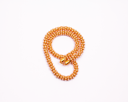 Gold-Polished Alloy Pearl Studded Chain Necklace - The Pari
