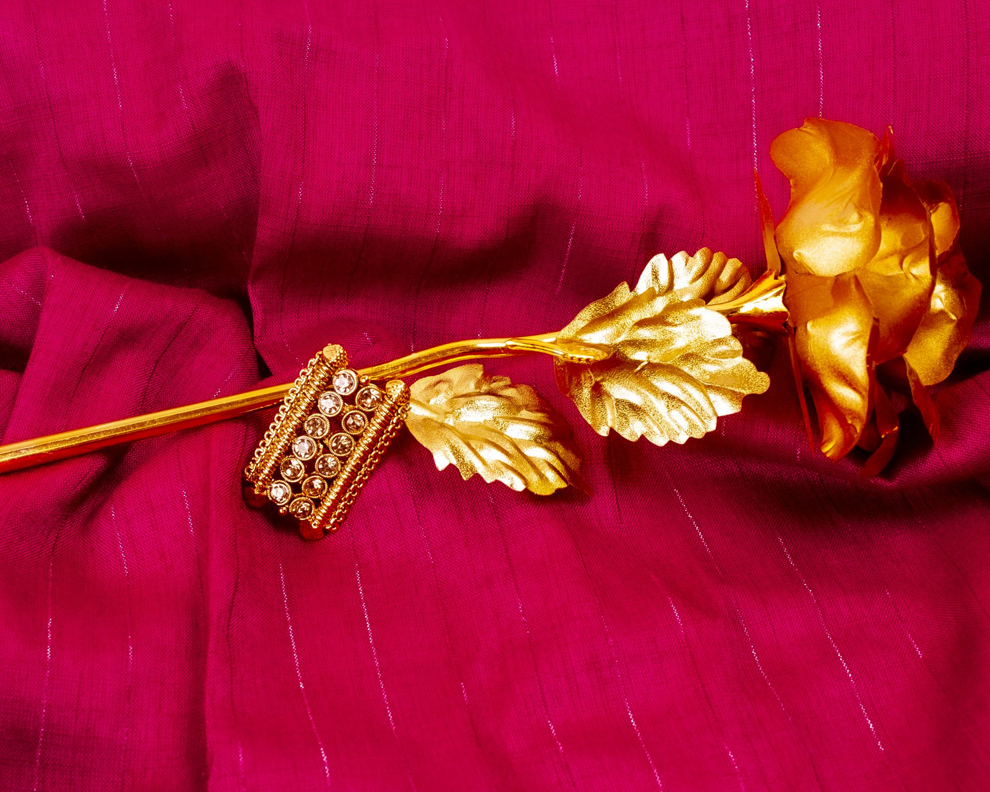 Gold-Polished Alloy Ethnic Designer Cocktail Ring - The Pari