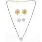 AanyaCentric Gold-Polished Mangalsutra with Pendant, 2 Pair Earrings