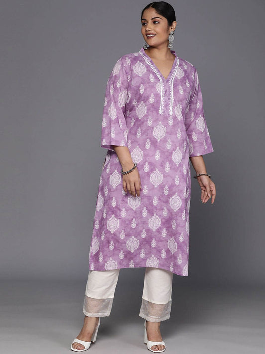 Sztori Ethnic Motifs Printed Regular Cotton Straight Kurta
