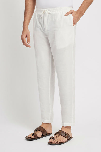 Ethnic India White solid Pant for Men