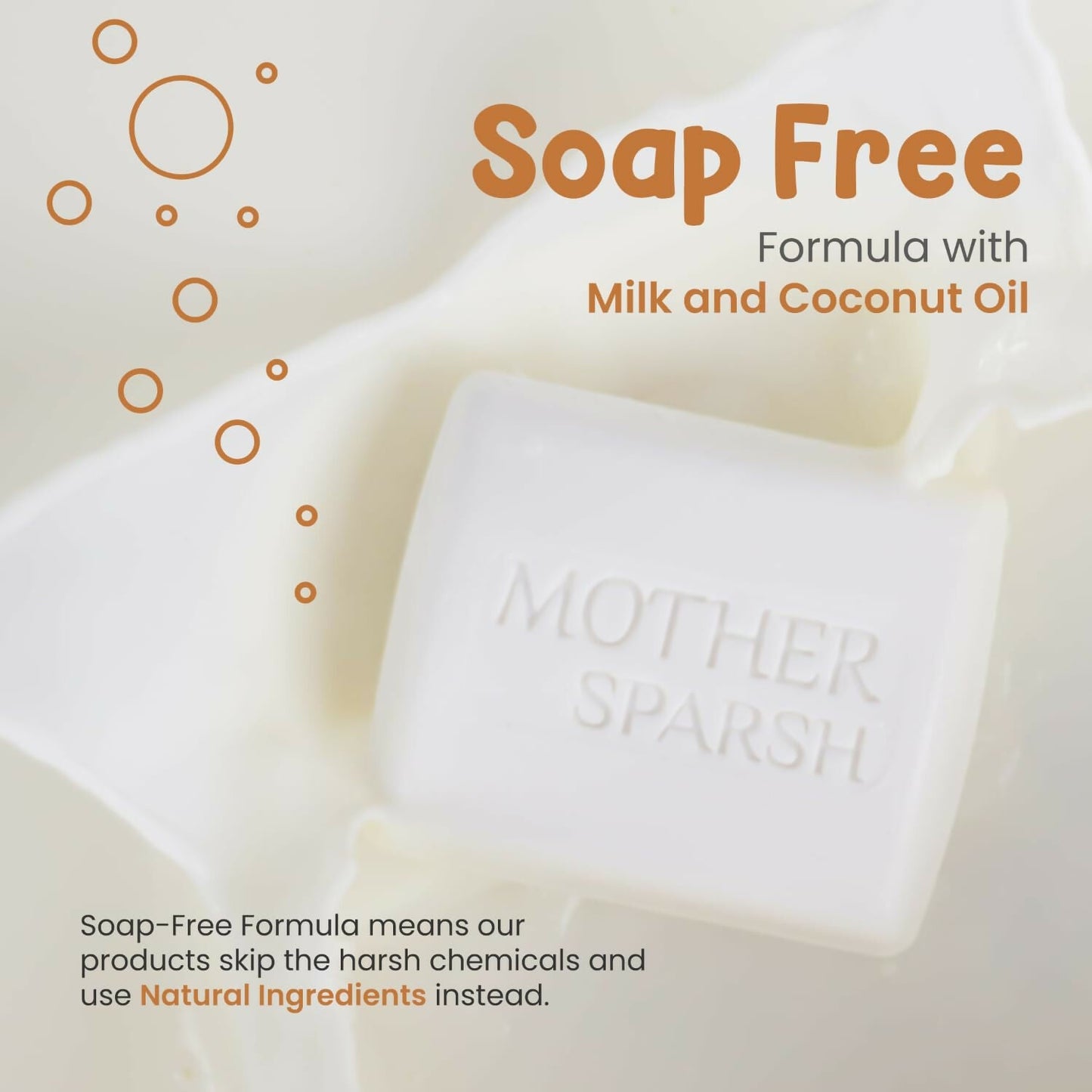 Mother Sparsh Milky Soft Baby Bathing Soap Bar For Hypoallergenic pH 5.5, Tear-Free Formulation, Prevents Dryness