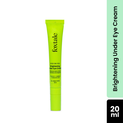 Foxtale Brightening Under Eye Cream with Vitamin-C, Caffeine & Hyaluronic Acid
