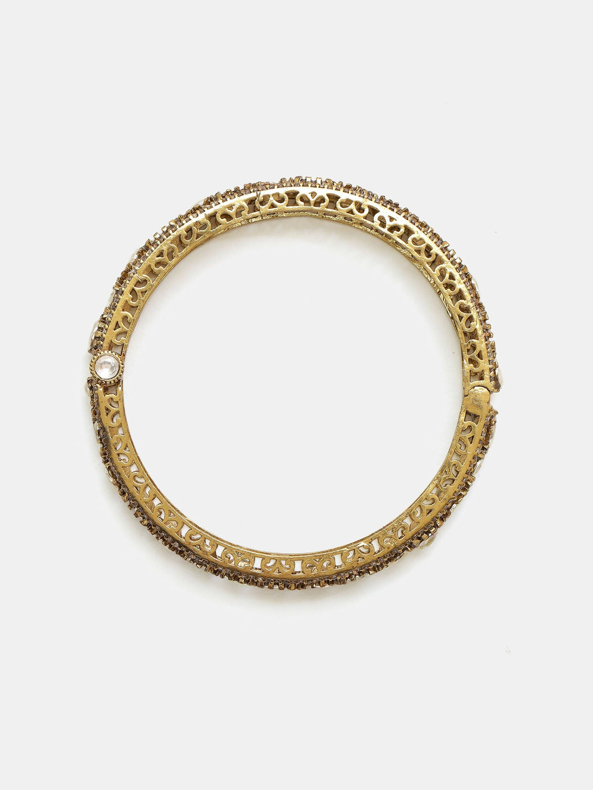 Ruby Raang 22k Gold Polished Kundan Bracelet