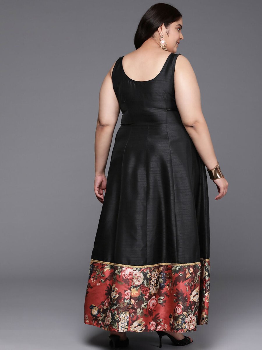 Ahalyaa Women's Traditional wear Ethnic Dress - Black
